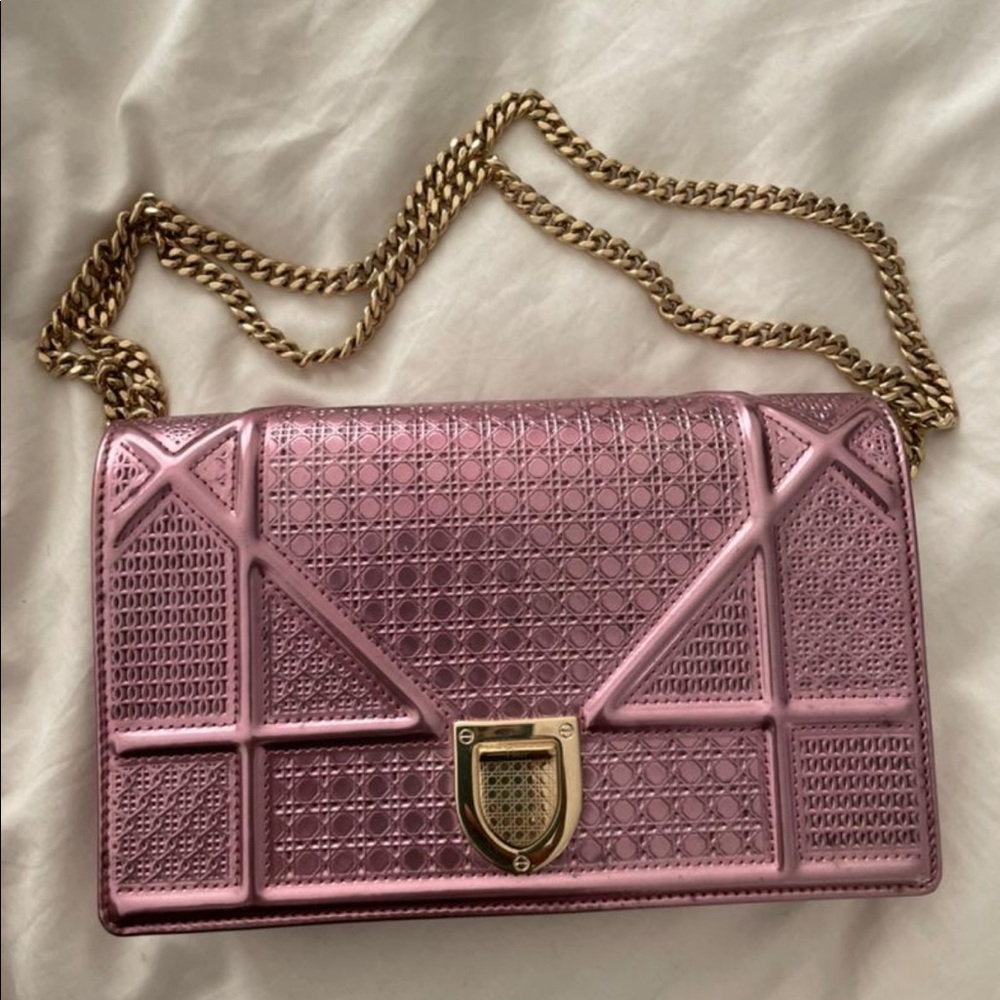 Christian Dior metallic bag - mini diorama